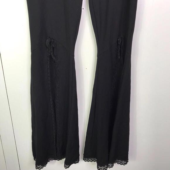 Widow Dolls Kill Pants Size XXL Flare Split Front Hem Goth Festival Grunge - Picture 7 of 11